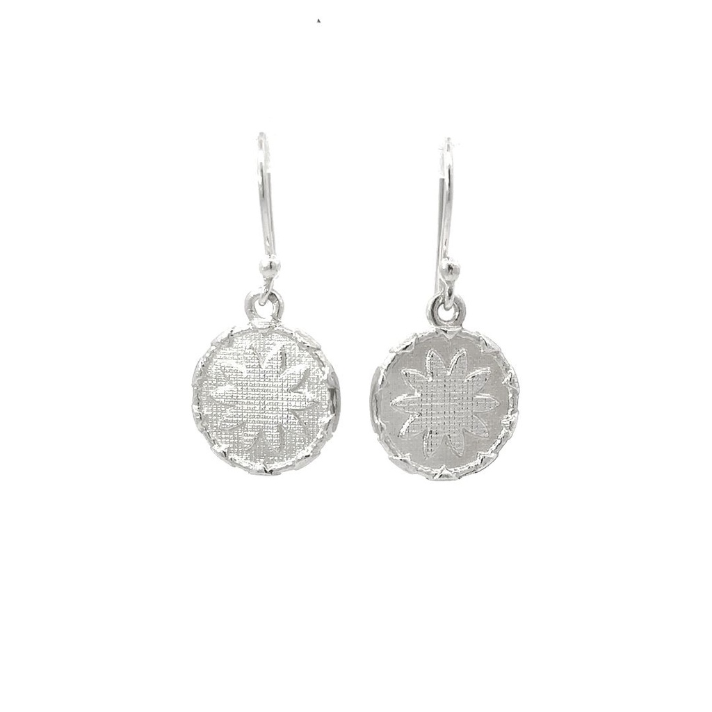 Woven Buka Basket Earrings In Sterling Silver