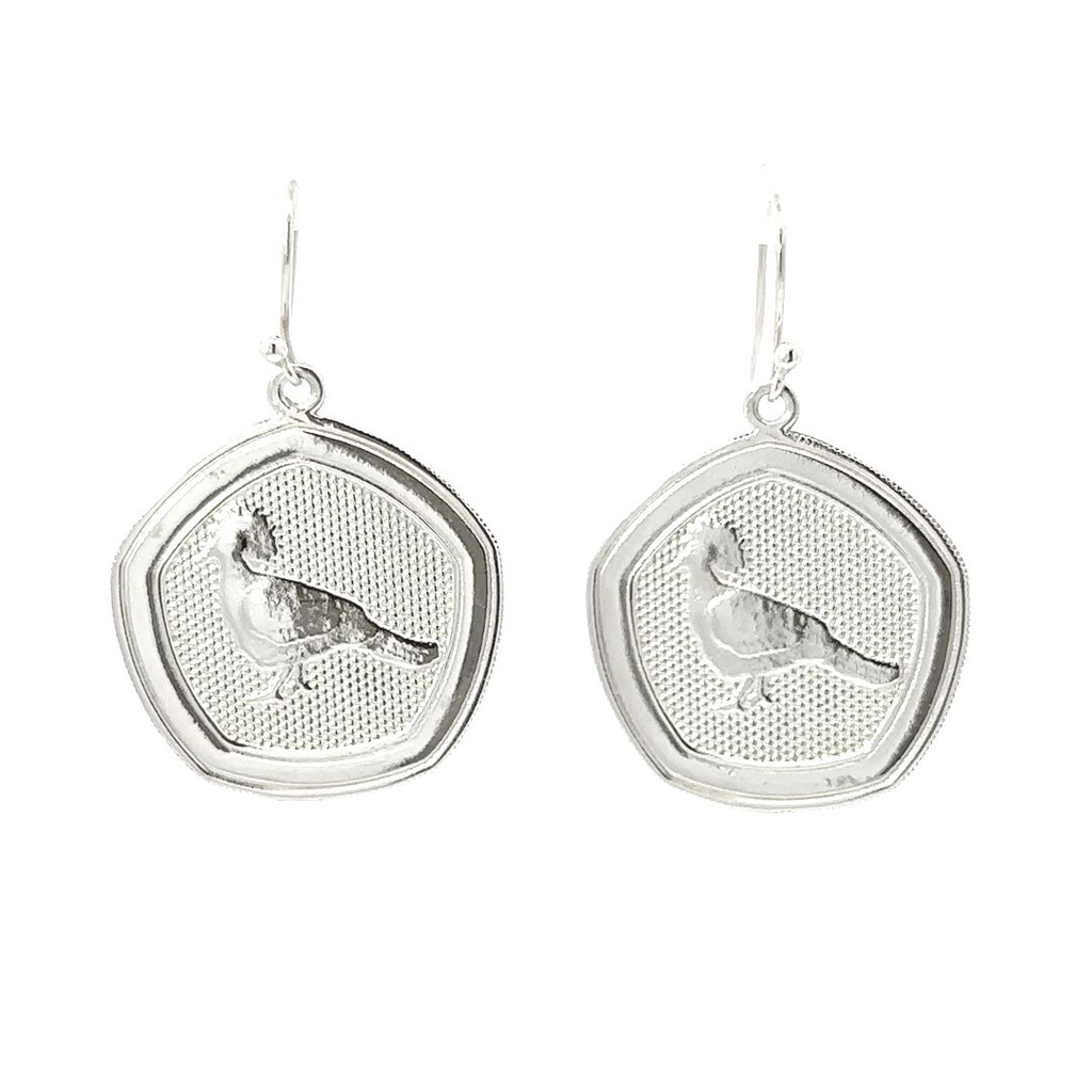 Crowned Victoria Guria Pigeon  Earrings In Silver