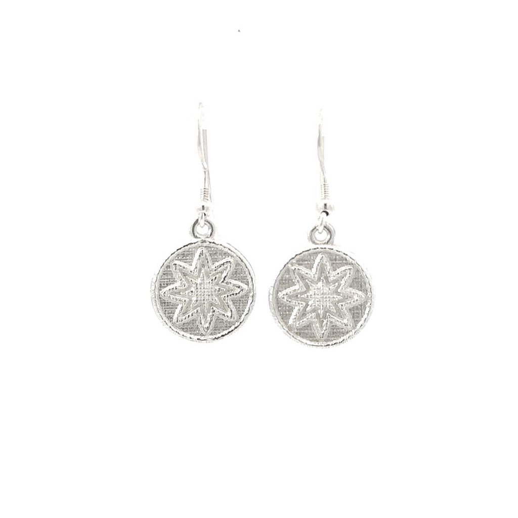 Starburst Disc Buka Earrings In Silver