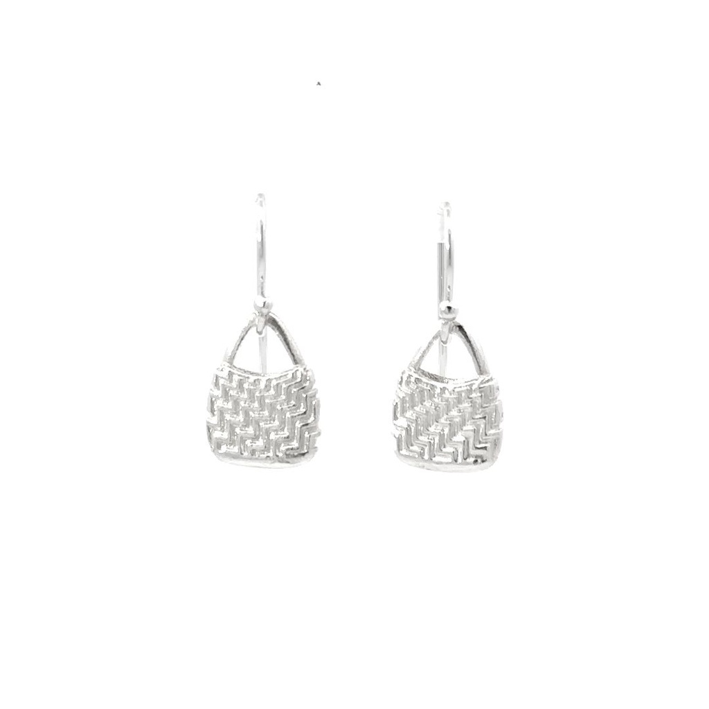 Earrings | Woven Step Bilum In Sterling Silver