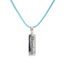 Silver Pendant | "Abundance" With Light Blue Cord