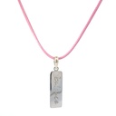 Silver Pendant | "Balance" With Pink Cord