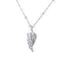 Angels Wing Pendant Set With Crystals In Sterling Silver