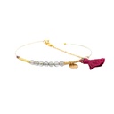 Gold Plated Bangle With Beads and Tassel
