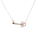 Petals Plated Key on Sterling Silver Necklace