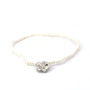 Petite Pearl Bracelet With Silver Flower Charm