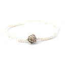 Delicate Pearl Bracelet With Silver Rose Charm