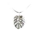 Monstera Leaf Pendant In 18K White Gold