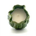 Candle In Green Organic Ceramic Pot