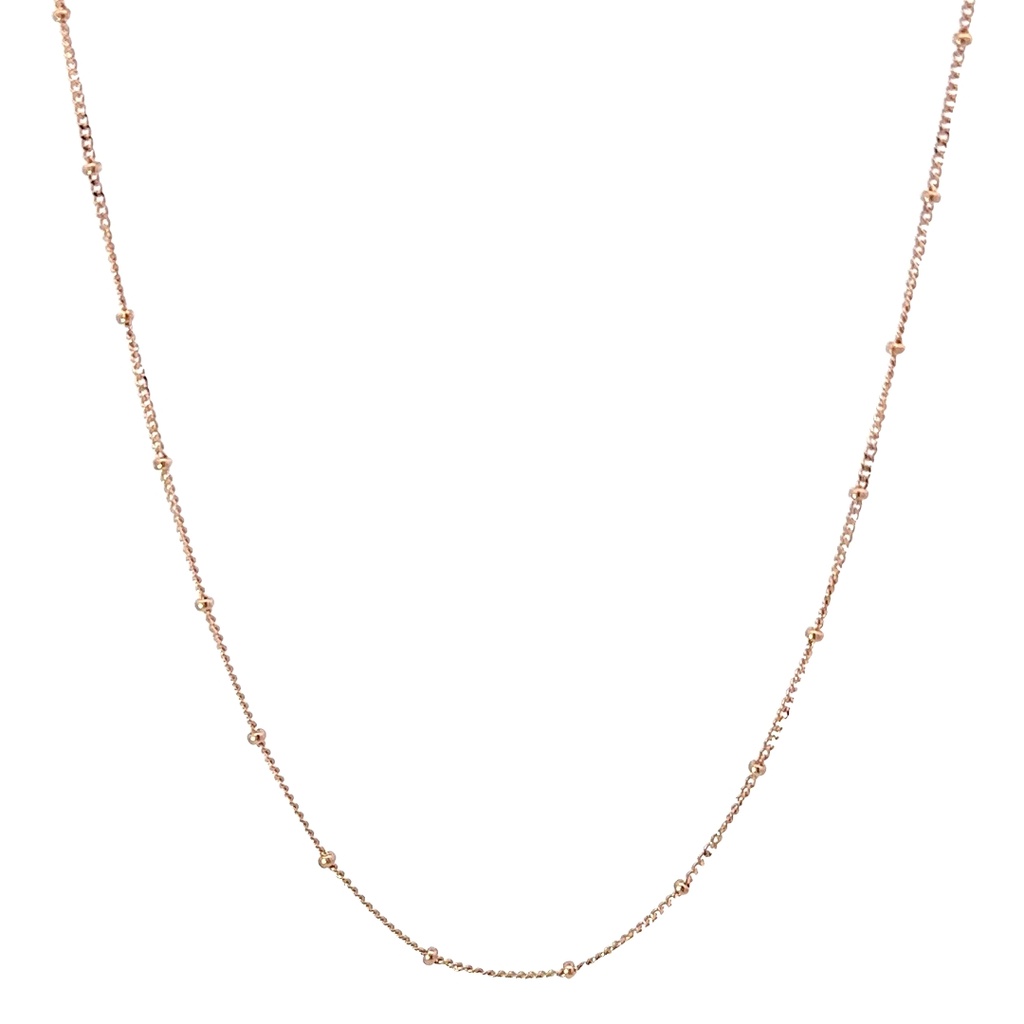 Chain Necklace | 9ct Rose Gold Diamond Cut Curb Link Ball