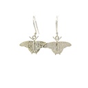 Green Triangle Butterfly Earrings In Sterling Silver