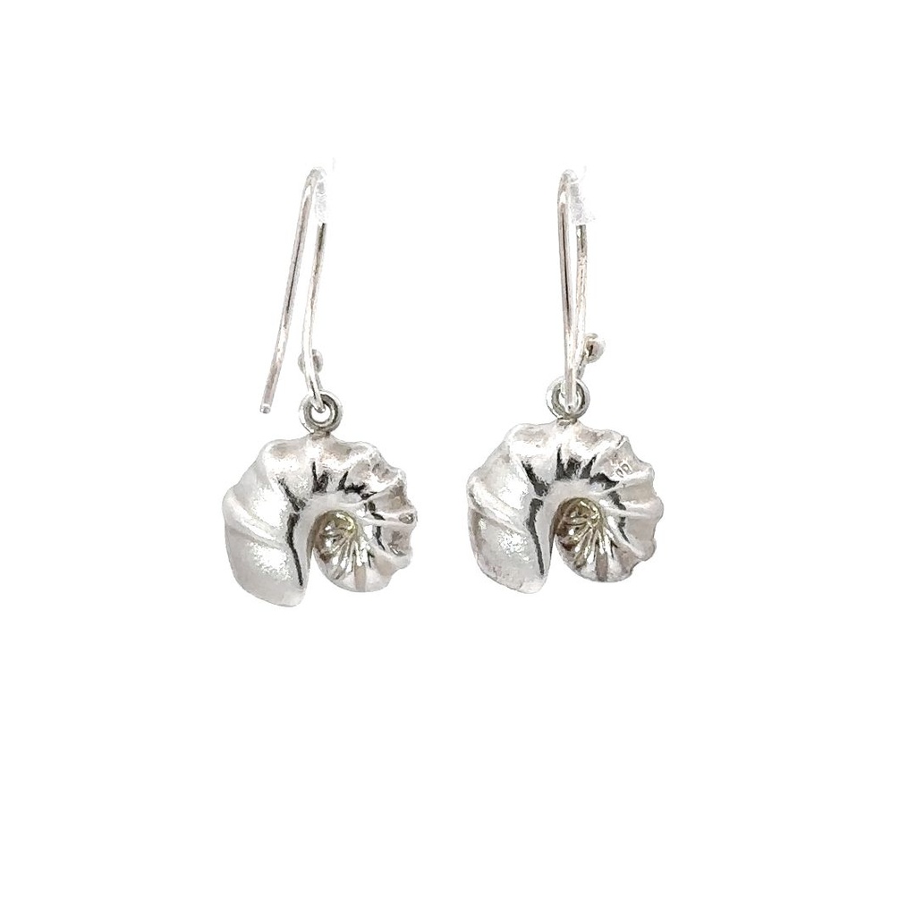 Cephalopoda Shell Earrings In Sterling Silver