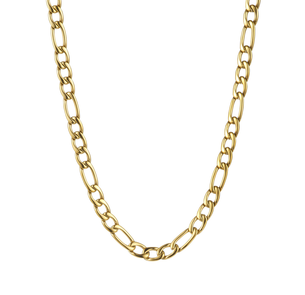 Figaro Chain In Stainless Steel & 14K Gold Plating
