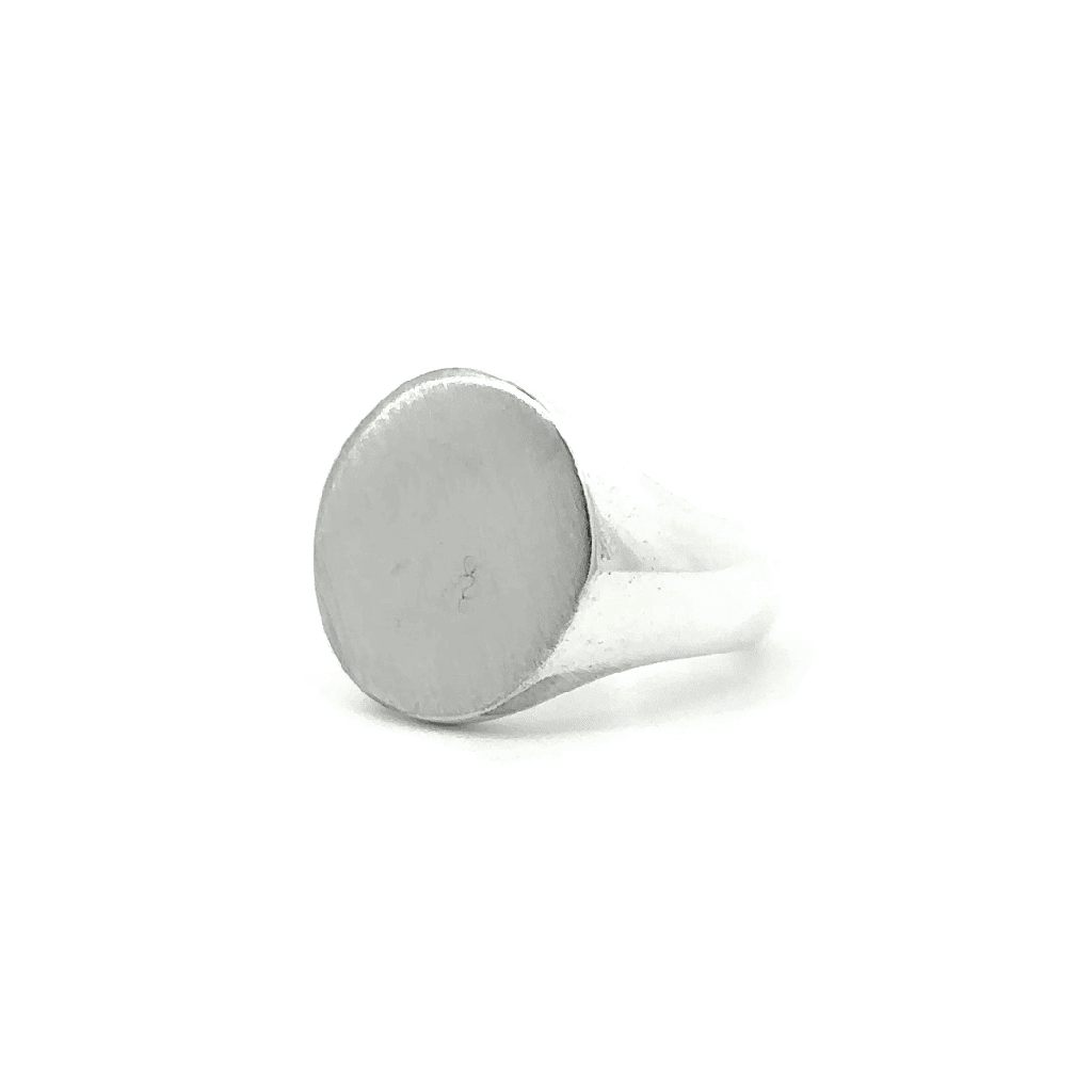 Signet Ring In Sterling Silver With Brushed Finish