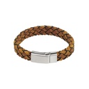 Rugged Sophistication: Men's Tan Leather Bracelet