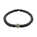Onyx Bead With Skull Detail Bracelet