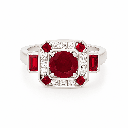 Ruby And Diamond Ring In Platinum
