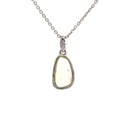 Solid White Opal Pendant in Sterling Silver