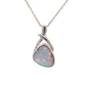Colourful Doublet Opal Pendant In Sterling Silver