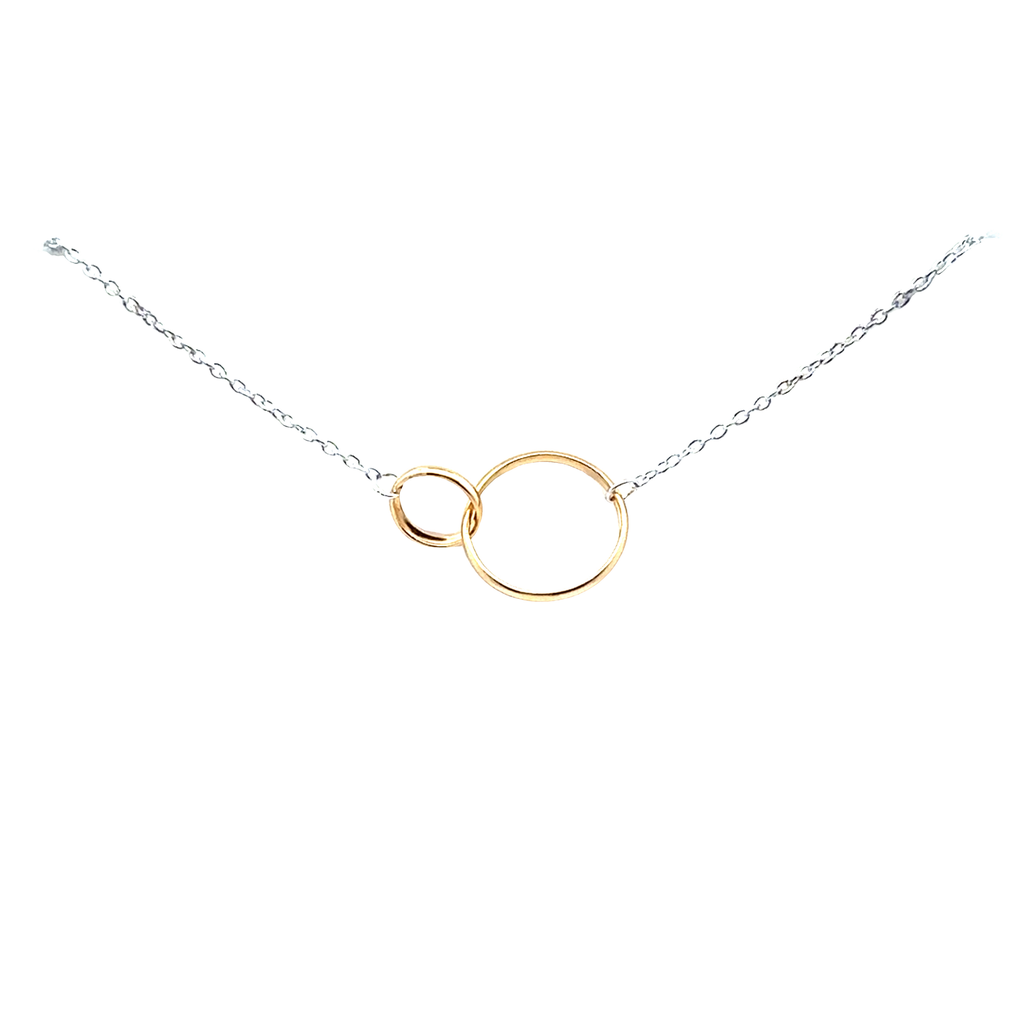 Petals Silver Necklace  Godmother With Interlocking Links