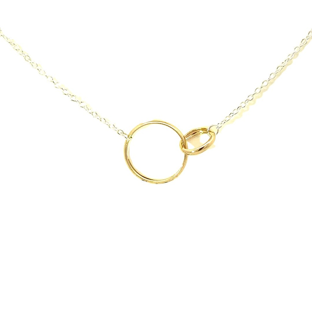 Petals "Linked Forever" Gold Plated Circle Silver Necklace