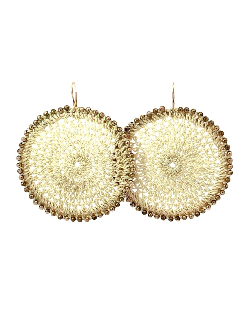 Woven Disc Sunset Earrings