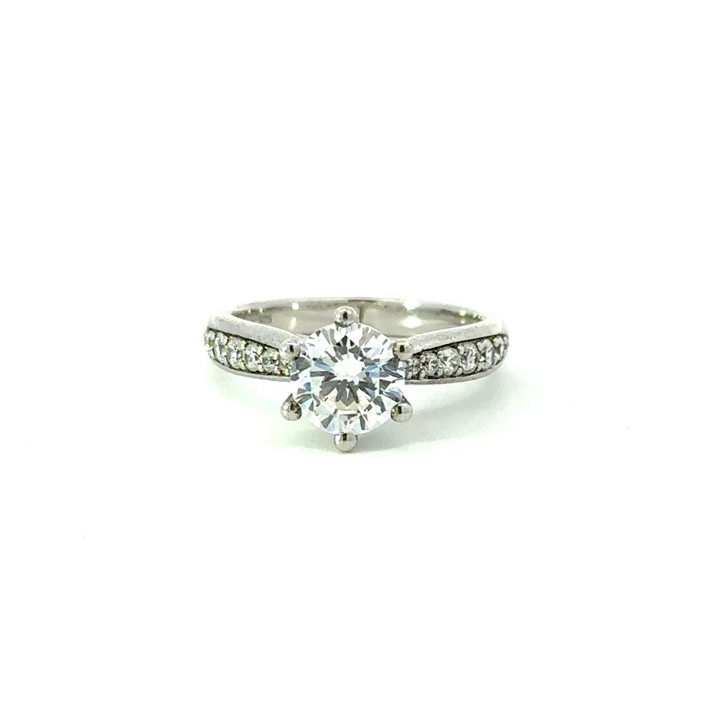 Cubic Sterling Silver Ring With CZ Set Band