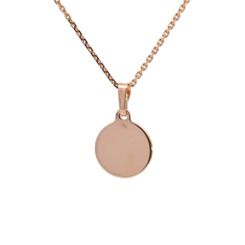 Pendant In 9K Rose Gold 12mm Disc