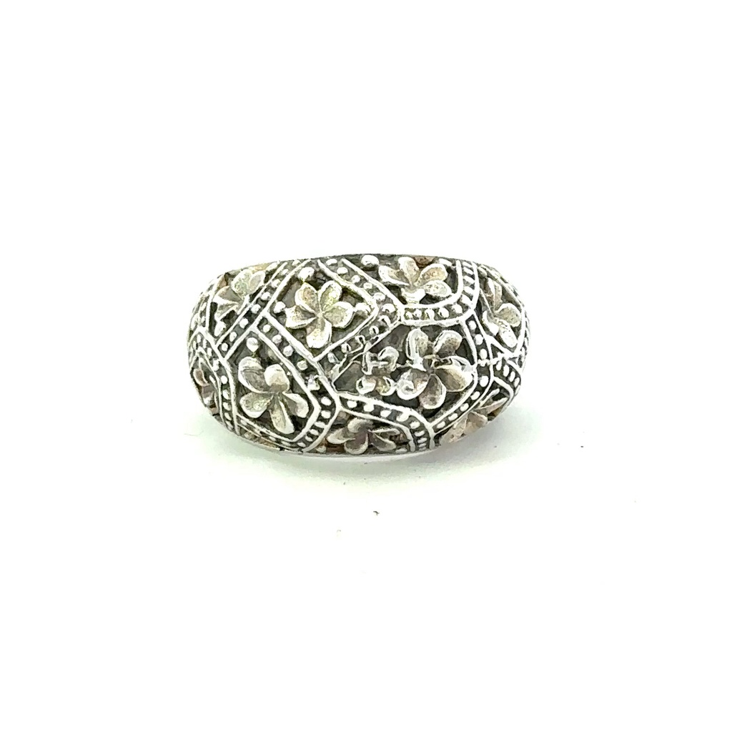 Intricate Design With Frangipani's Silver Ring