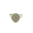 Granulation Domed Top Ring In Silver