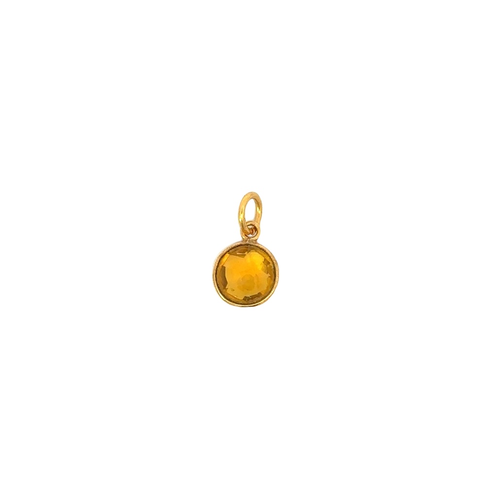 Citrine Pendant In Gold Plated Brass