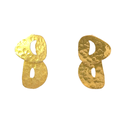Hammered Matte Finish Gold Plated Stud Earrings