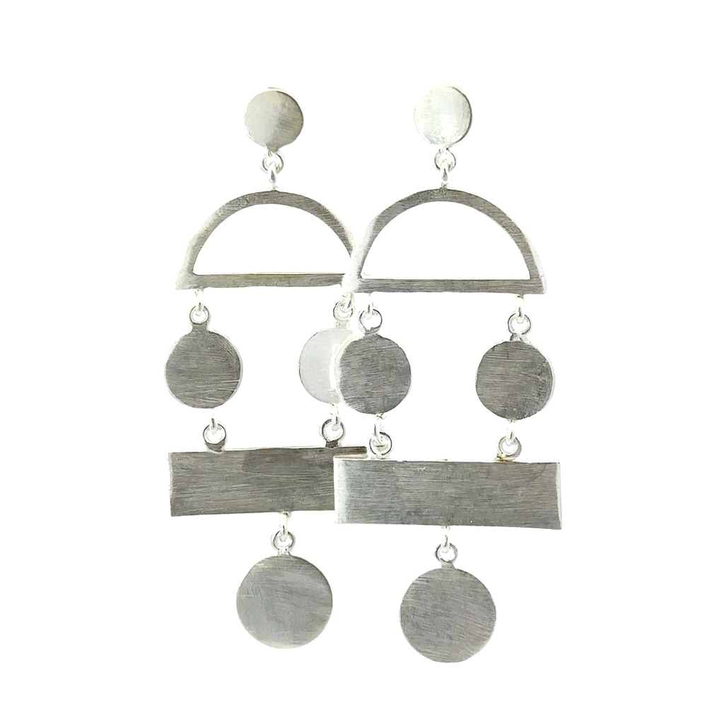 Sterling Silver Matte Finished Drop Earrings
