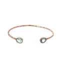 Topaz Set In Rose Gold Plated Brass Cuff