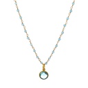 Chalcedony Hand Wired Beads With Topaz Pendant
