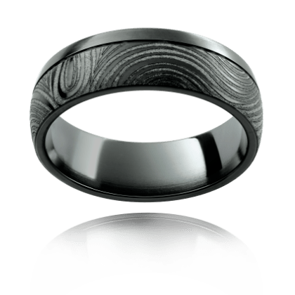 Nebula Ripple Black Zirconium Band