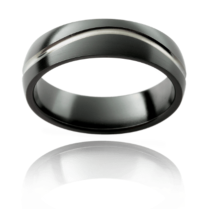 Steel Sculpt Zirconium Natural & Blackened Band