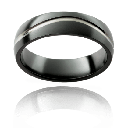 Steel Sculpt Zirconium Natural & Blackened Band