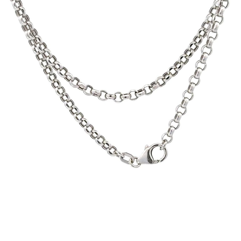 Diamond Cut Belcher Chain In 18K White Gold