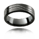 Raven Crest Zirconium Natural & Blackened Band