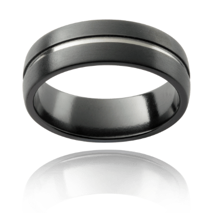 Raw Natural & Blackened Zirconium Band