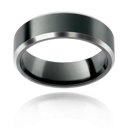 Titan Blend Zirconium Natural & Blackened Band