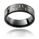Maze Runner Zirconium Natural & Blackened Band