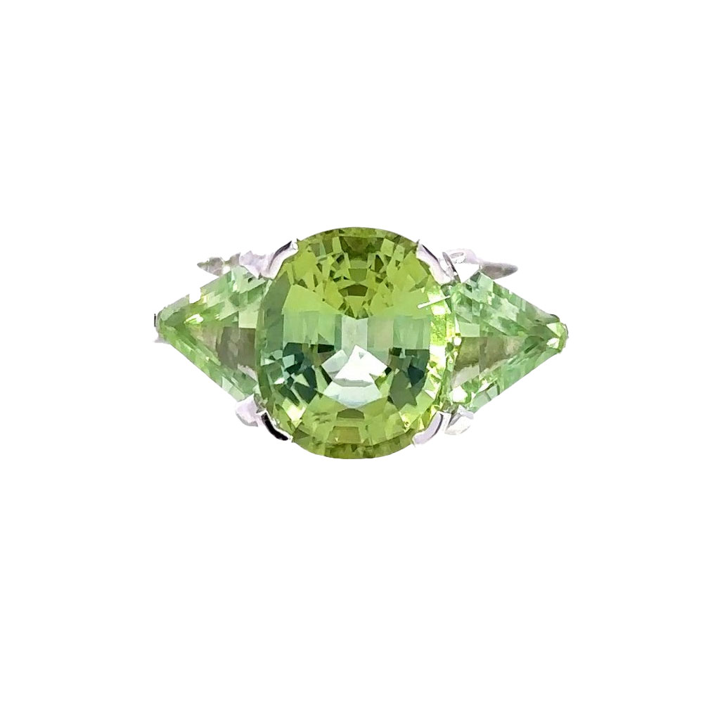 Green Tourmaline 18K White Gold Ring