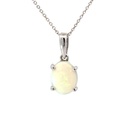 White Opal Silver Pendant