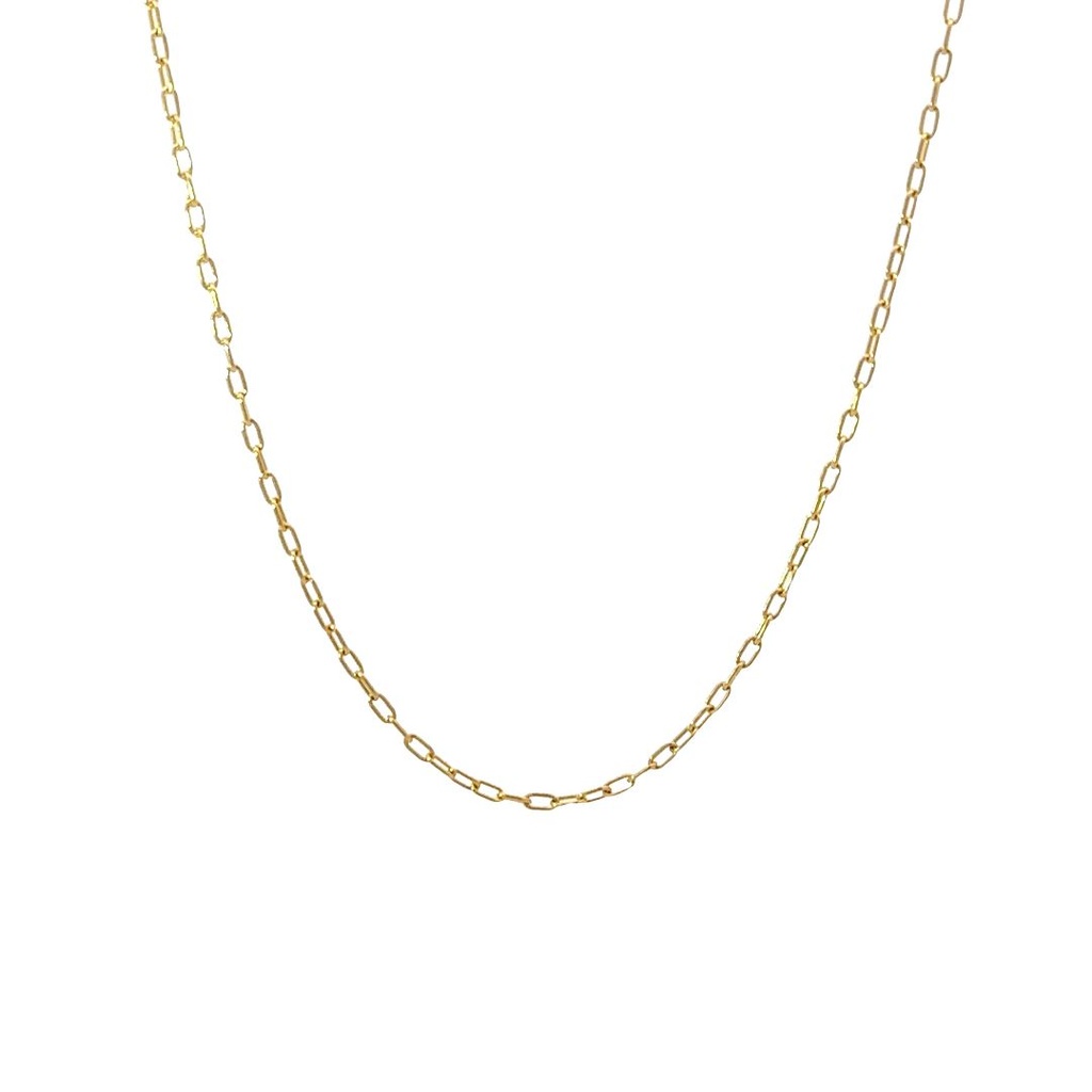 Gilded Grace: 9K Yellow Gold 55cm Elongated Trace Chain