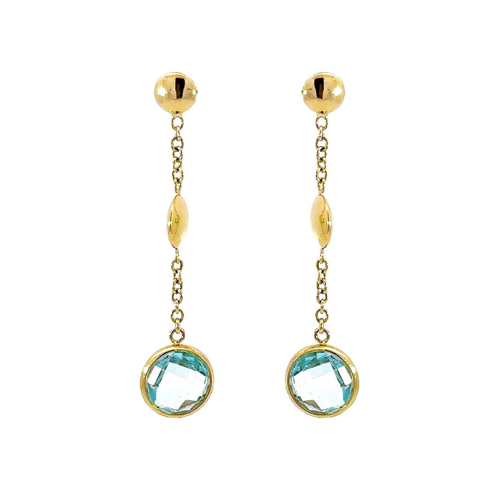 Topaz Drop Earrings | Sky Blue Gold 9k