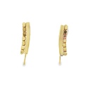 Earrings Bar And Dot On Hooks 9K Gold