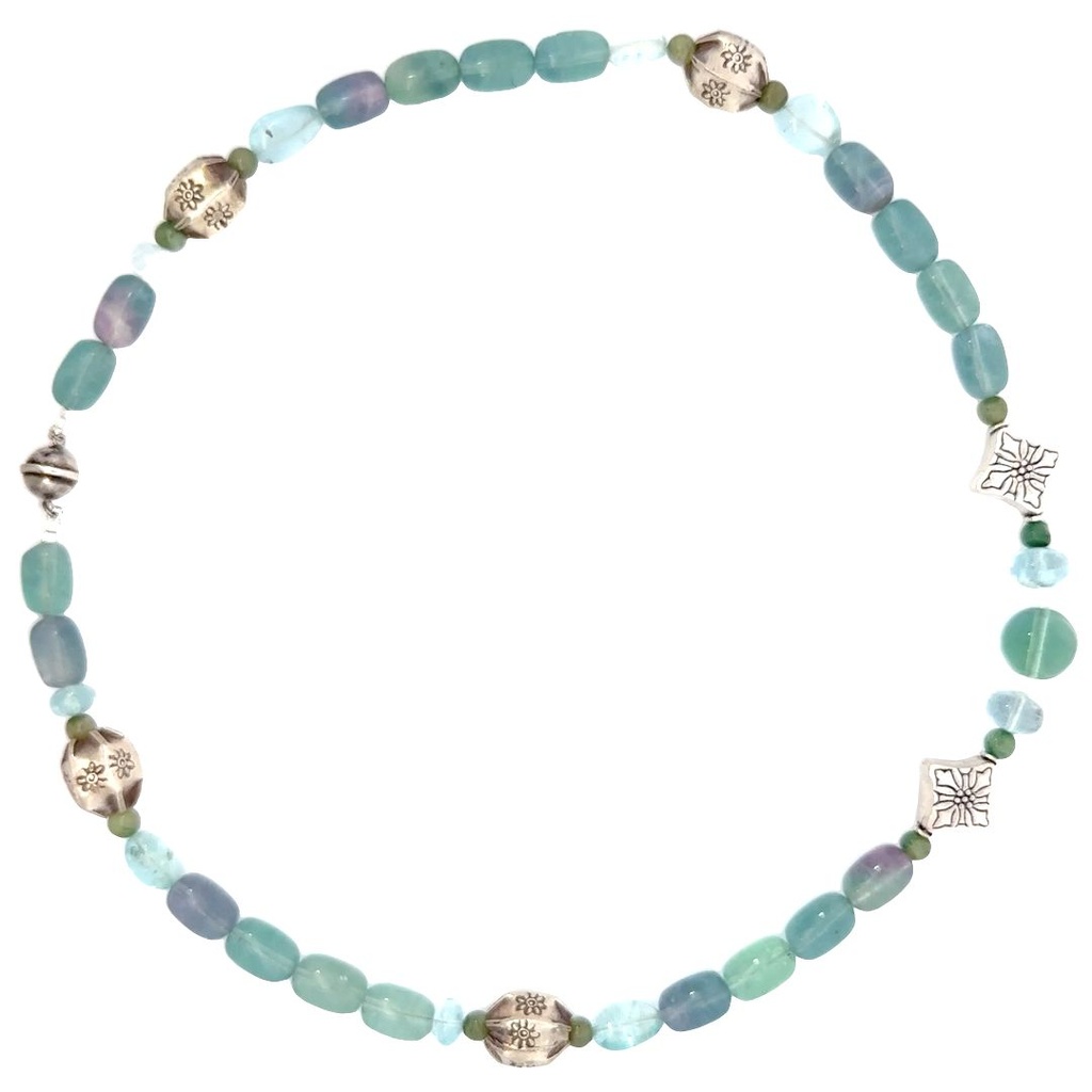 Oceanic Harmony Aqua & Fluorite Necklace