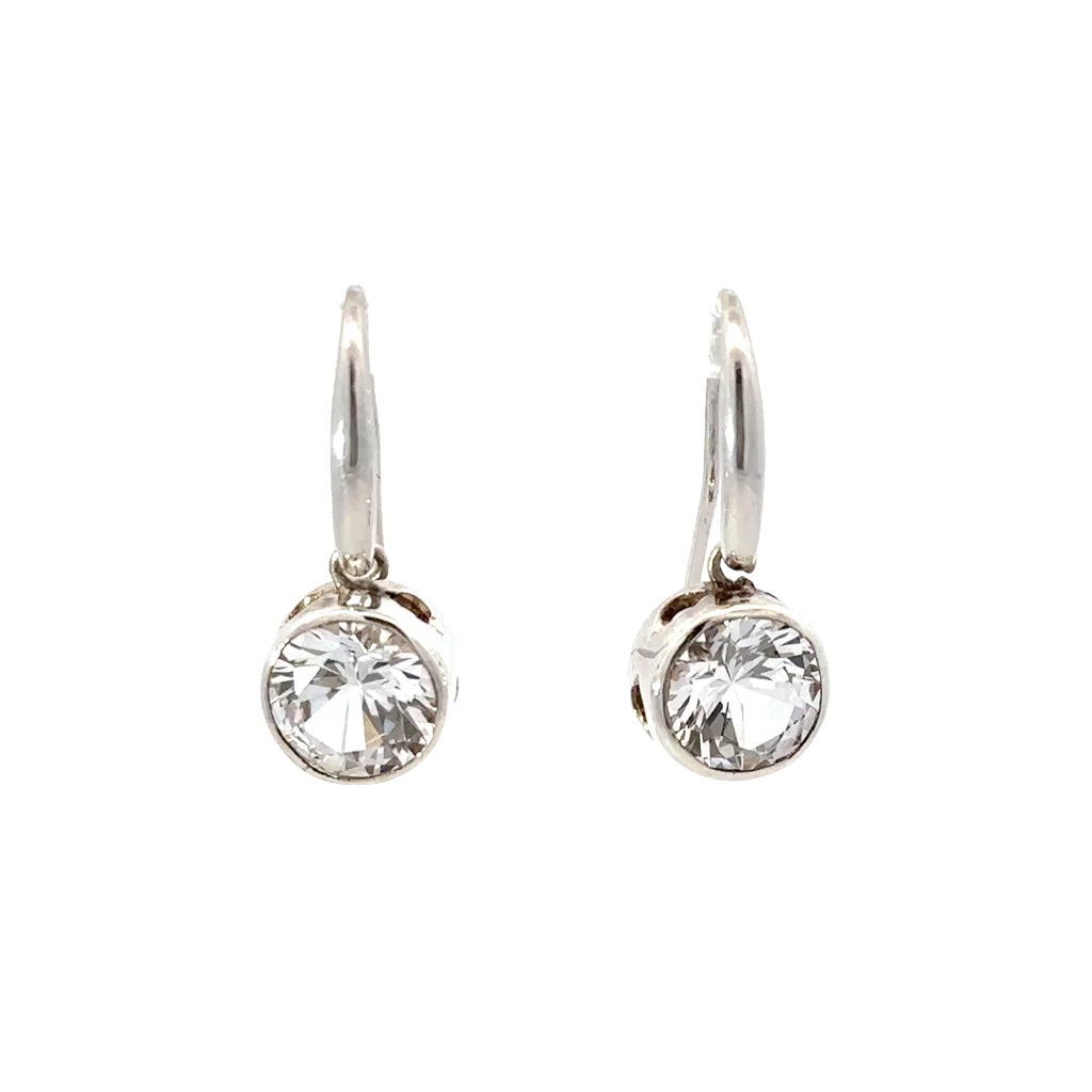 White Sapphire Handmade Drop Silver Earrings